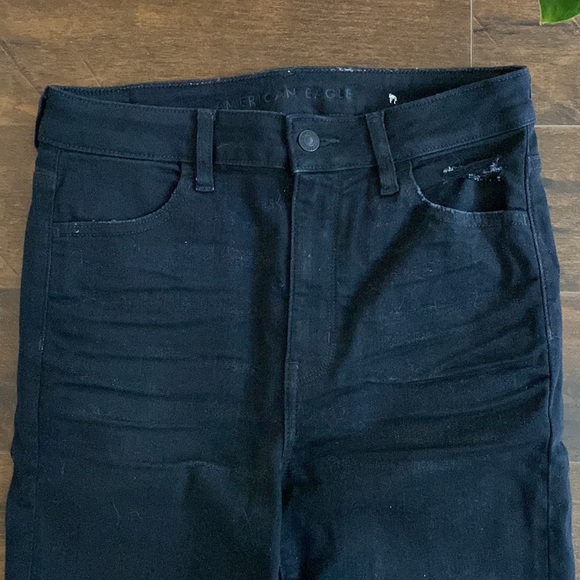 American Eagle - Real Good Jeans - Super High Rise Jegging - Distressed BLK -10L - Picture 2 of 9